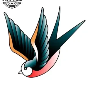 tatouage-marin-ephémère-hirondelle-design