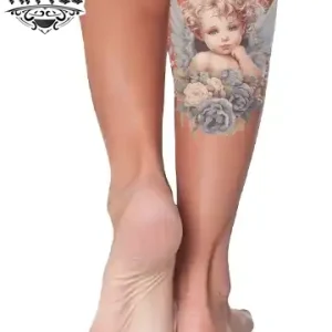 tatouage ephémère ange design unique mollet temporaire tatouage ephémère ange design unique mollet temporaire