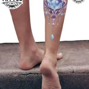 tatouage mollet bijoux design élégant éphémère tatouage mollet bijoux design élégant éphémère