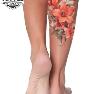 tatouage ephemere femme fleur mollet design floral raffine tatouage ephemere femme fleur mollet design floral raffine
