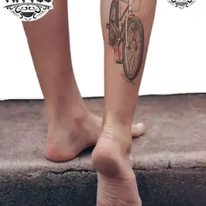 tatouage-ephemere-mollet-homme-velo-design-unique tatouage-ephemere-mollet-homme-velo-design-unique