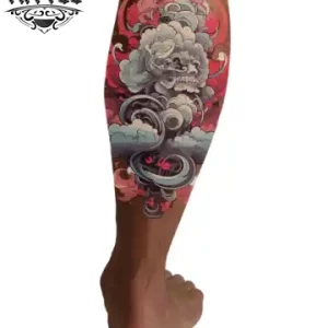 tatouage mollet ephemere japonais tendance unique