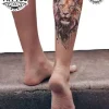tatouage-mollet-ephemere-lion-design-majesteux tatouage-mollet-ephemere-lion-design-majesteux