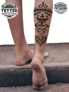 tatouage-ephemere-mollet-maorie-design-polynesien tatouage-ephemere-mollet-maorie-design-polynesien