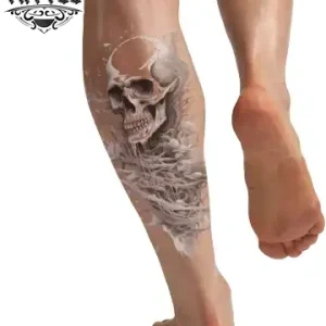 tatouage ephemere mollet mort design unique impactant tatouage ephemere mollet mort design unique impactant