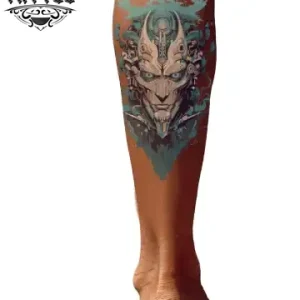 tatouage-ephemere-robot-mollet-design-futuriste tatouage-ephemere-robot-mollet-design-futuriste