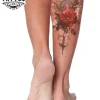 tatouage-mollet-ephemere-rose-des-vents-style-bateau tatouage-mollet-ephemere-rose-des-vents-style-bateau