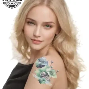 tatouage-epaule-ephemere-nenuphar-elegant-durable