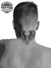 tatouage nuque ephemere aile design subtil elegant tatouage nuque ephemere aile design subtil elegant