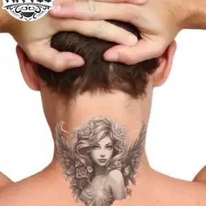 tatouage ephemere nuque ange design original tatouage ephemere nuque ange design original