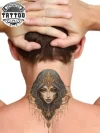 tatouage ephemere nuque arabe elegant pour femmes tatouage ephemere nuque arabe elegant pour femmes