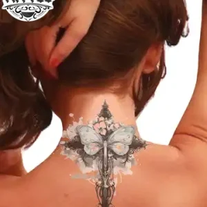 tatouage-ephemere-croix-nuque-ideal-tatouage-nuque tatouage-ephemere-croix-nuque-ideal-tatouage-nuque