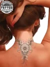 tatouage ephémère nuque femme fleur élégant tatouage ephémère nuque femme fleur élégant