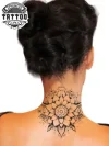 tatouage nuque femme ephemere mandala elegant
