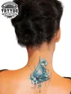 tatouage nuque ephemere motif goutte d'eau elegant tatouage nuque ephemere motif goutte d'eau elegant