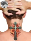 tatouage ephemere homme nuque croix style discret tendance tatouage ephemere homme nuque croix style discret tendance