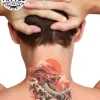 tatouage ephemere nuque style japonais design floral tatouage ephemere nuque style japonais design floral