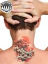 tatouage ephemere nuque style japonais design floral tatouage ephemere nuque style japonais design floral