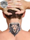 tatouage ephémère nuque lion sauvage durable et stylé