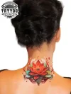 tatouage éphémère nuque lotus délicat et spirituel