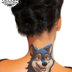 tatouage-nuque-loup-ephemere-design-original tatouage-nuque-loup-ephemere-design-original
