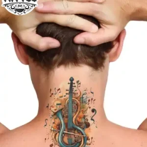 tatouage ephémère nuque motif note de musique tatouage ephémère nuque motif note de musique