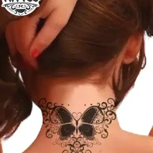 tatouage-nuque-ephemere-papillon-femme tatouage-nuque-ephemere-papillon-femme