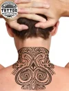 tatouage nuque ephemere style polynesien design temporary tattoo