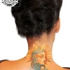 tatouage ephemere soleil nuque style elegance tatouage ephemere soleil nuque style elegance