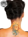 tatouage ephemere soleil nuque style elegance tatouage ephemere soleil nuque style elegance