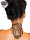 tatouage ephemere nuque tahitien design polynesien