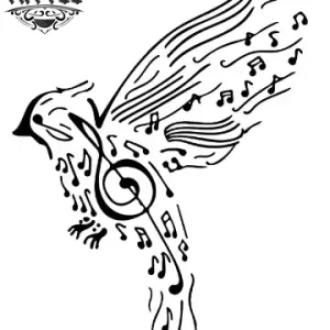 tatouage-éphémère-oiseau-note-musique-design tatouage-éphémère-oiseau-note-musique-design