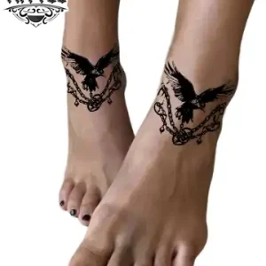 tatouage-ephemere-oiseau-cheville-femme tatouage-ephemere-oiseau-cheville-femme