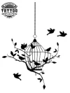 tatouage ephemere oiseau en cage style realiste durable image alt tatouage ephemere oiseau en cage style realiste durable image alt