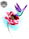 Tatouage éphémère OISEAU fleur design peau art corporel temporaire Tatouage éphémère OISEAU fleur design peau art corporel temporaire