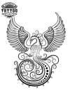 tatouage ephemere oiseau lyre realiste image alt