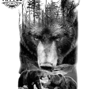tatouage ARBRE éphémère ours design naturel
