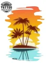 tatouage palmier ephemere coucher de soleil tropical vacances tatouage palmier ephemere coucher de soleil tropical vacances