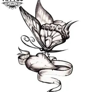 tatouage-ephemere-papillon-coeur-design-unique tatouage-ephemere-papillon-coeur-design-unique