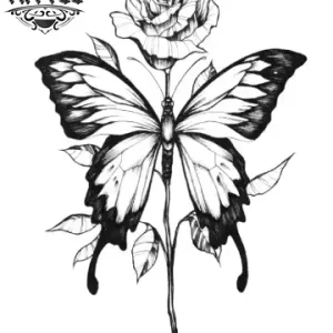 tatouage-ephemere-papillon-rose-en-fleurs-durable tatouage-ephemere-papillon-rose-en-fleurs-durable