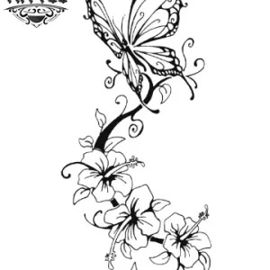 tatouage FLEUR éphémère papillon design intricate tatouage FLEUR éphémère papillon design intricate