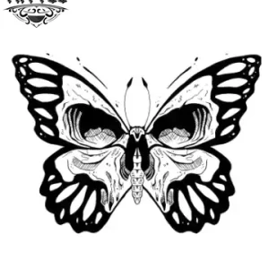 tatouage-ephemere-papillon-tete-de-mort-gothique tatouage-ephemere-papillon-tete-de-mort-gothique