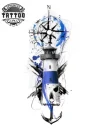 tatouage éphémère phare marin design unique tatouage marin