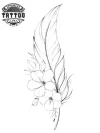 tatouage-plume-ephemere-fleur-boho-chic tatouage-plume-ephemere-fleur-boho-chic