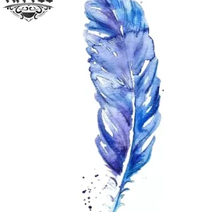 tatouage-plume-ephemere-bleu-design-unique tatouage-plume-ephemere-bleu-design-unique
