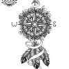 tatouage-ephemere-plume-boussole-intemporel