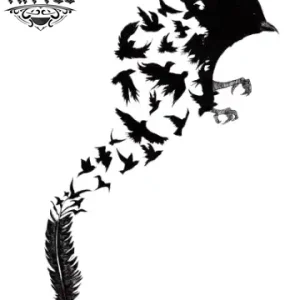 tatouage-ephemere-plume-corbeau-noir-mystique tatouage-ephemere-plume-corbeau-noir-mystique