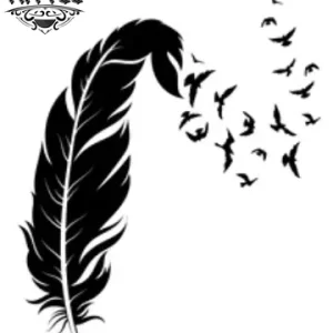 tatouage_plume_ephemere_corbeau_unique_stylise tatouage_plume_ephemere_corbeau_unique_stylise