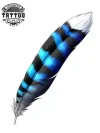 tatouage-ephemere-plume-geai-bleu-design-unique-elegant tatouage-ephemere-plume-geai-bleu-design-unique-elegant