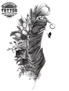 tatouage-ephemere-plume-fleur-design-unique-image